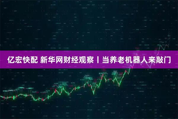亿宏快配 新华网财经观察丨当养老机器人来敲门